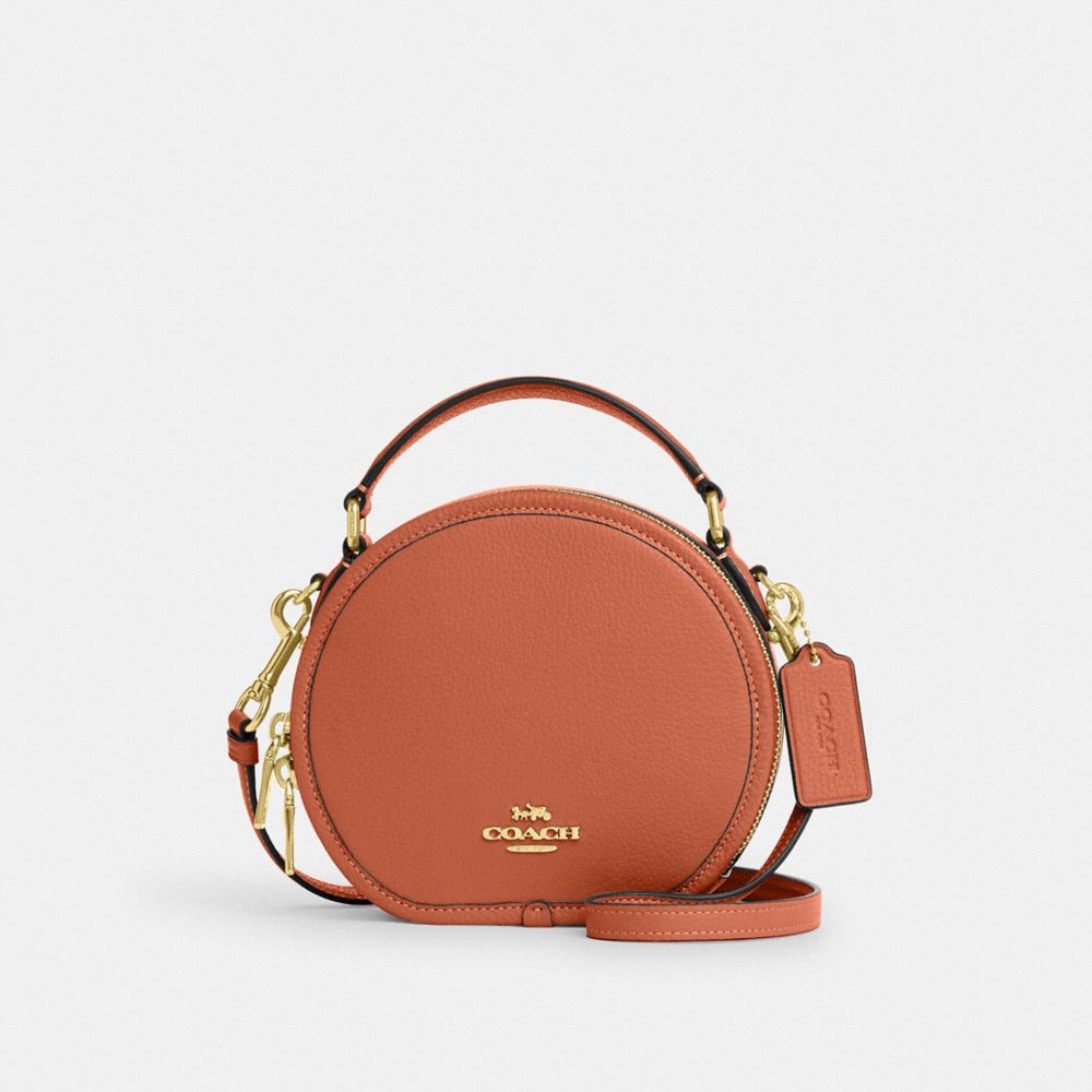 COACH®,CANTEEN CROSSBODY BAG,Pebbled Leather,Small,Im/Sunset,Front View