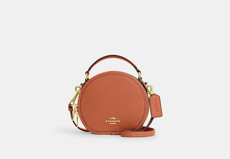 COACH®,CANTEEN CROSSBODY,Pebbled Leather,Small,Im/Sunset,Front View