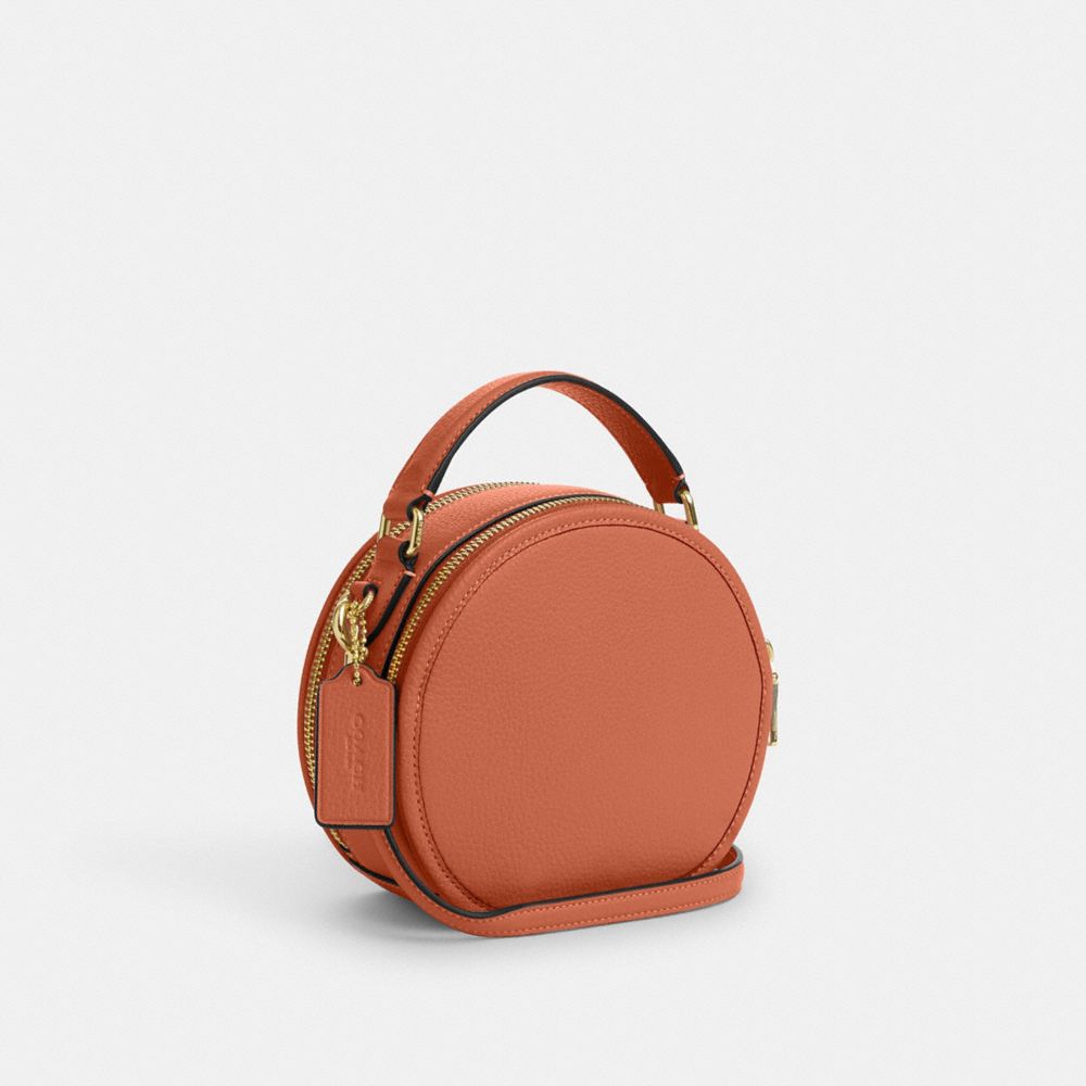 COACH®,CANTEEN CROSSBODY BAG,Pebbled Leather,Small,Im/Sunset,Angle View