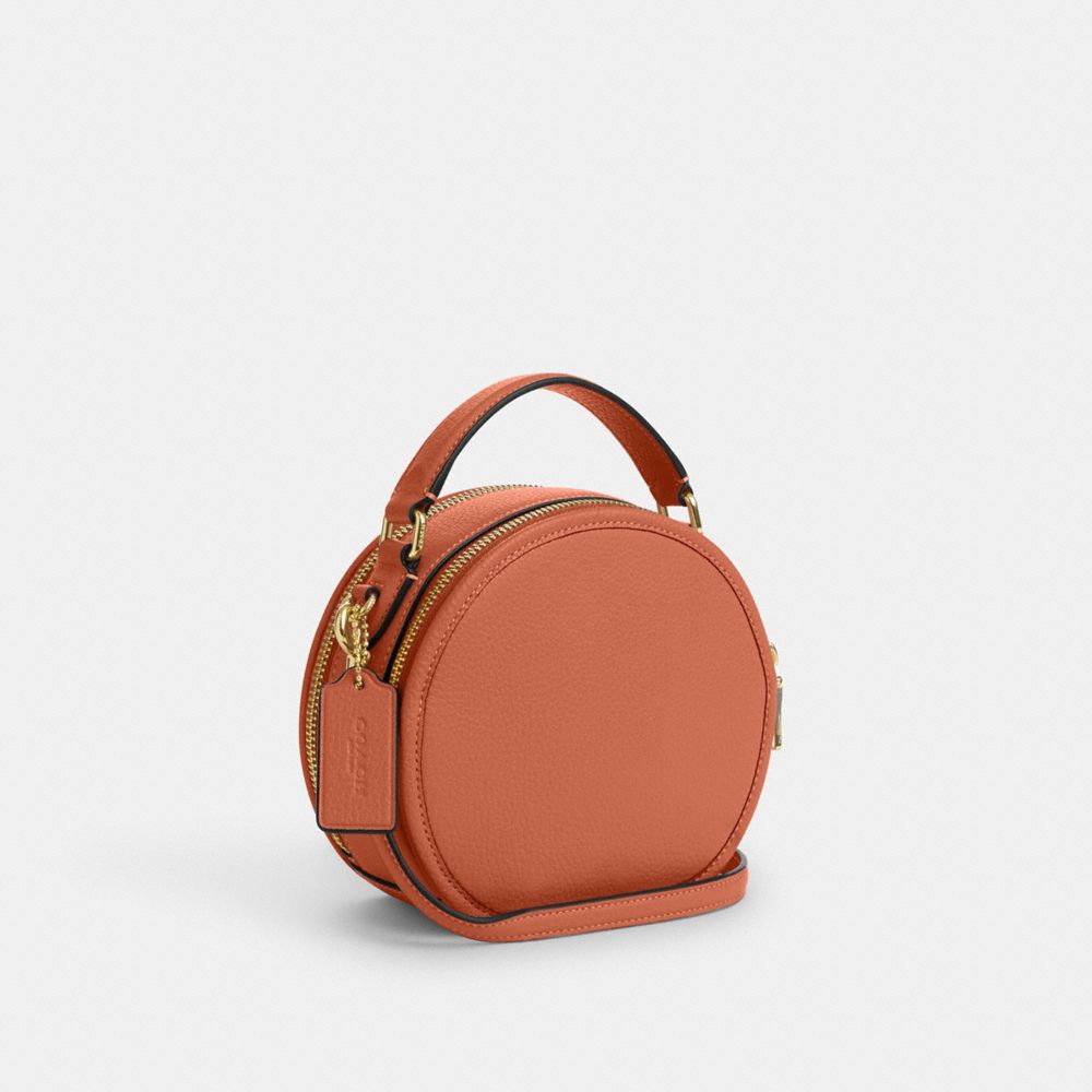 Pebbled leather outlet canteen crossbody bag