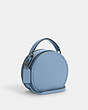 COACH®,CANTEEN CROSSBODY BAG,Pebbled Leather,Small,Gunmetal/Cornflower,Angle View