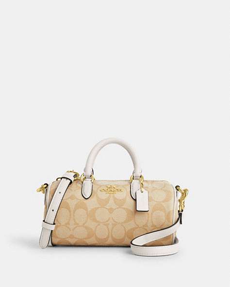 COACH®,LACEY CROSSBODY IN SIGNATURE CANVAS,Coated Canvas,Small,Gold/Light Khaki Chalk,Front View