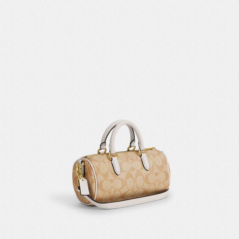 COACH®,LACEY CROSSBODY IN SIGNATURE CANVAS,Signature Canvas,Small,Gold/Light Khaki Chalk,Angle View