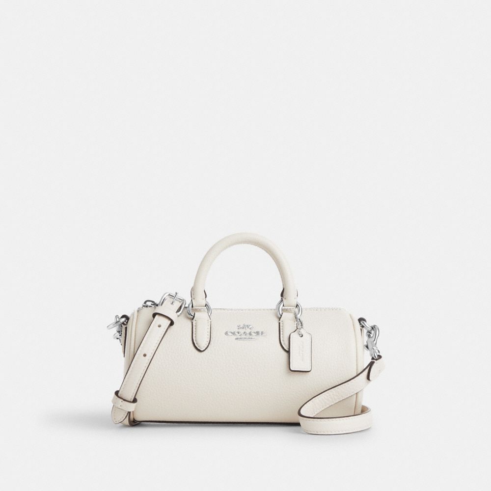 COACH®,LACEY CROSSBODY,Pebbled Leather,Small,Silver/Chalk,Front View