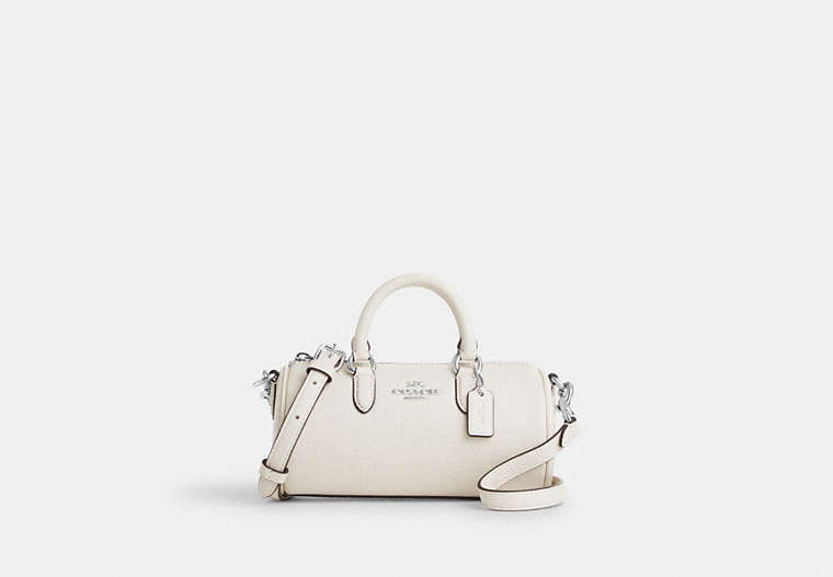 COACH®,LACEY CROSSBODY,Pebbled Leather,Small,Silver/Chalk,Front View