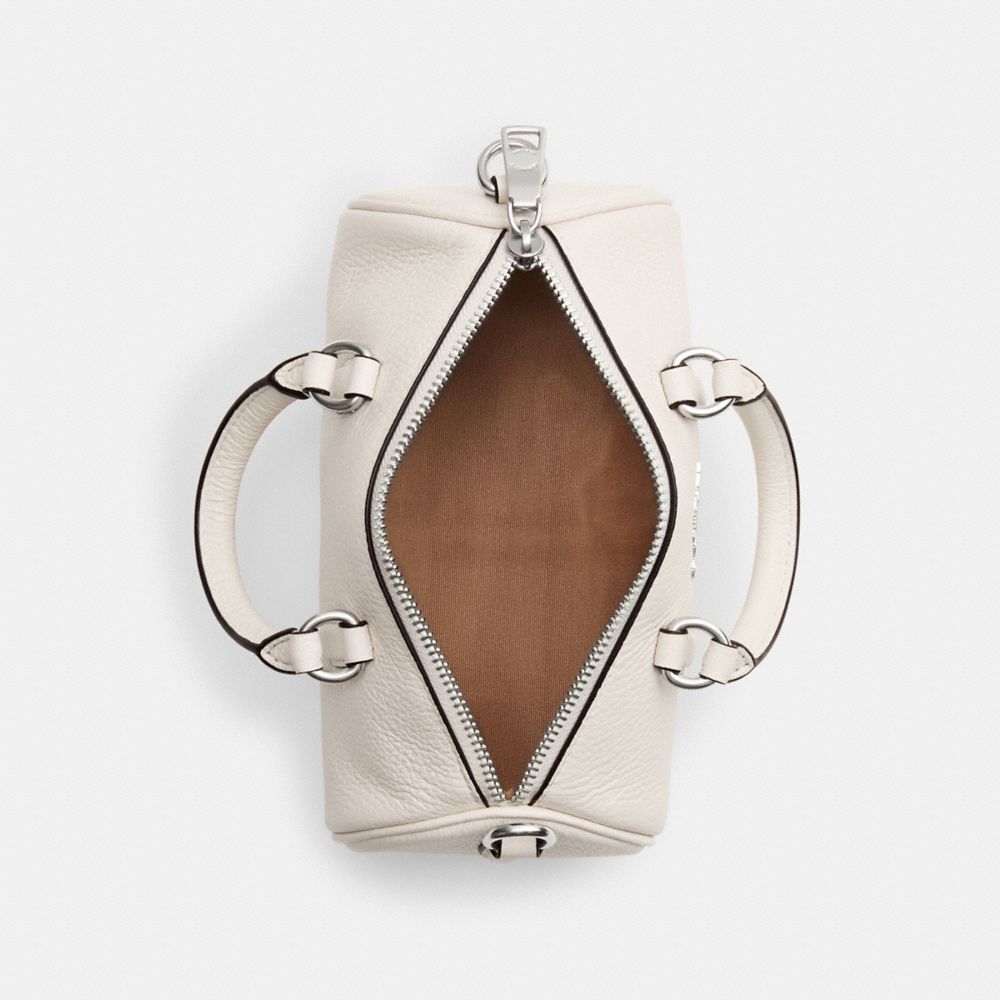COACH®,Lacey Crossbody,Leather,Crossbody,Belt,Silver Metal,Day Party,Cream,Inside View,Top View