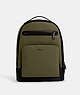 COACH®,ETHAN BACKPACK,mixedmaterial,X-Large,Gunmetal/Olive Drab,Front View