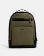 COACH®,ETHAN BACKPACK,mixedmaterial,X-Large,Gunmetal/Olive Drab,Front View