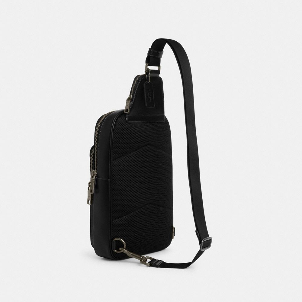 COACH®,Ethan Pack,Calfskin Leather,Canvas,Slingback,Color Block,Chest Waist Strap,Casual,,Angle View