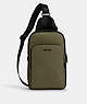 COACH®,ETHAN PACK,mixedmaterial,Medium,Gunmetal/Olive Drab,Front View