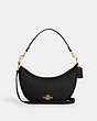 COACH®,ARIA SHOULDER BAG,Pebbled Leather,Medium,Gold/Black,Front View