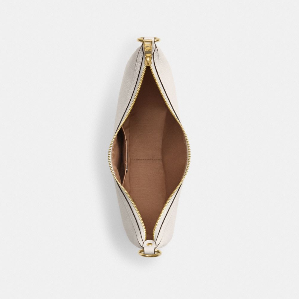 COACH®,Aria Shoulder Bag,Leather,Shoulder Bag,Gold Metal,Casual,White,Inside View,Top View