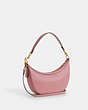 COACH®,ARIA SHOULDER BAG,Pebbled Leather,Medium,Gold/True Pink,Angle View