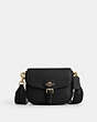 COACH®,AMELIA SMALL SADDLE BAG,Leather,Mini,Gold/Black,Front View