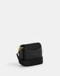 COACH®,AMELIA SMALL SADDLE BAG,Leather,Mini,Gold/Black,Angle View
