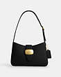 COACH®,ELIZA SHOULDER BAG,Smooth Leather,Medium,Gold/Black,Front View