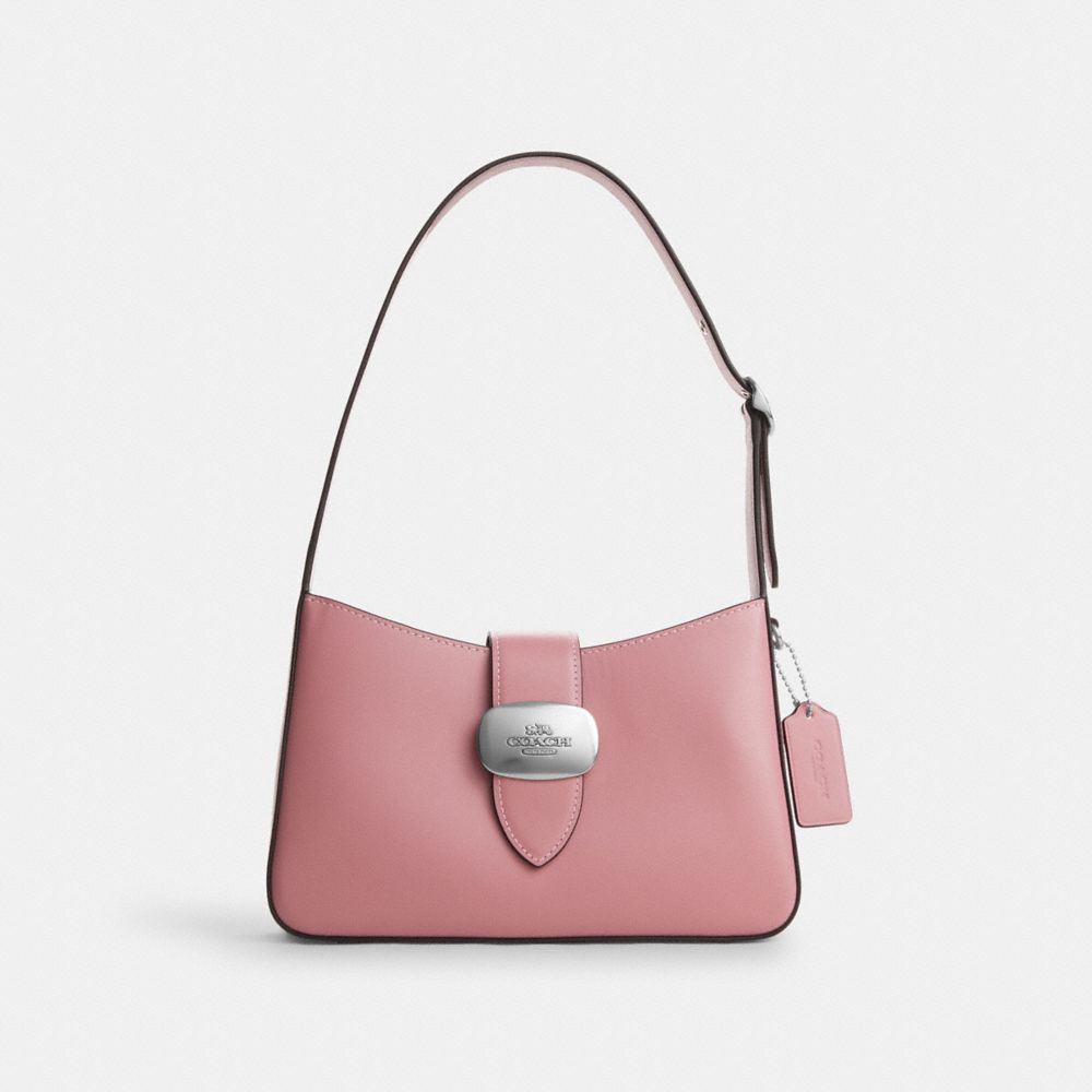 COACH®,ELIZA SHOULDER BAG,Smooth Leather,Medium,Silver/True Pink,Front View