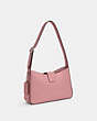 COACH®,ELIZA SHOULDER BAG,Smooth Leather,Medium,Silver/True Pink,Angle View