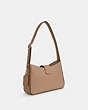 COACH®,ELIZA SHOULDER BAG,Smooth Leather,Medium,Silver/Taupe,Angle View