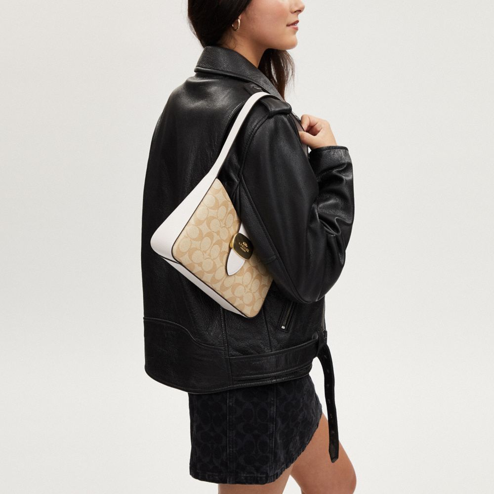 【COACH】エライザ ショルダー バッグ・シグネチャー キャンバス COACH エライザ フラップ クロスボディ シグネチャーキャンバス