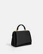 COACH®,ELIZA TOP HANDLE,Smooth Leather,Medium,Gold/Black,Angle View
