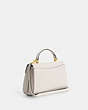 COACH®,ELIZA TOP HANDLE,Smooth Leather,Medium,Gold/Chalk,Angle View