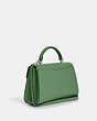 COACH®,ELIZA TOP HANDLE,Smooth Leather,Medium,Silver/Soft Green,Angle View