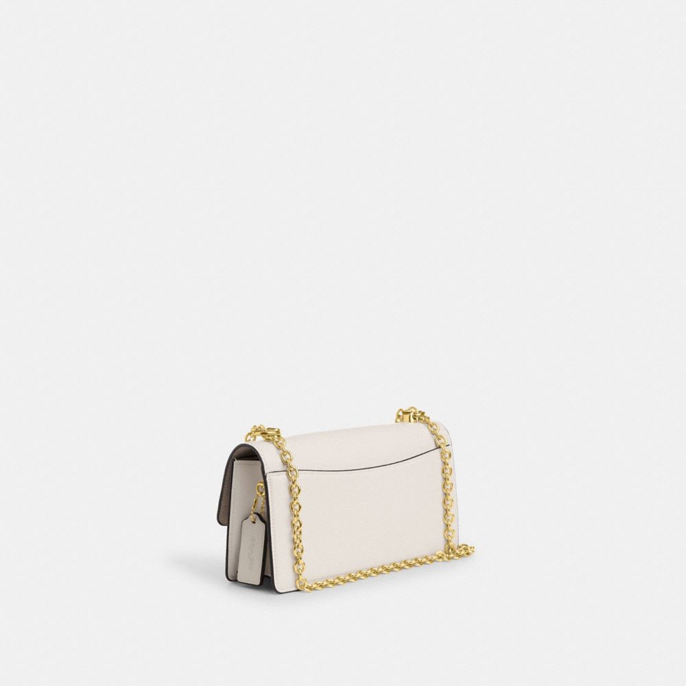 COACH®,Eliza Flap Crossbody Bag,Calfskin Leather,Crossbody,Shoulder Bag,Logo,Silver Metal,Casual,,Angle View