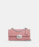 COACH®,ELIZA FLAP CROSSBODY,Smooth Leather,Small,Silver/True Pink,Front View