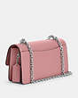 COACH®,ELIZA FLAP CROSSBODY,Smooth Leather,Small,Silver/True Pink,Angle View