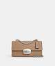 COACH®,ELIZA FLAP CROSSBODY,Smooth Leather,Small,Silver/Taupe,Front View