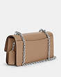COACH®,ELIZA FLAP CROSSBODY,Smooth Leather,Small,Silver/Taupe,Angle View