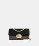 COACH®,ELIZA FLAP CROSSBODY IN SIGNATURE CANVAS,pvc,Small,Gold/Brown Black,Front View