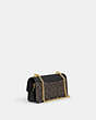 COACH®,ELIZA FLAP CROSSBODY BAG IN SIGNATURE CANVAS,pvc,Small,Gold/Brown Black,Angle View
