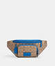 COACH®,TRACK BELT BAG IN COLORBLOCK SIGNATURE CANVAS,pvc,Medium,1 J/Khaki/Bright Blue,Front View