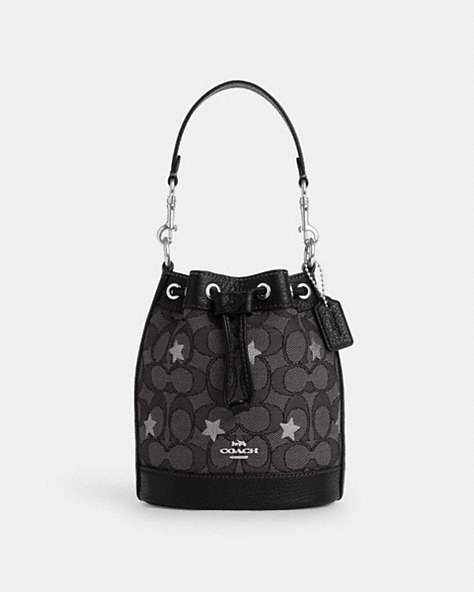 Mini Dempsey Bucket Bag In Signature Jacquard With Star Embroidery