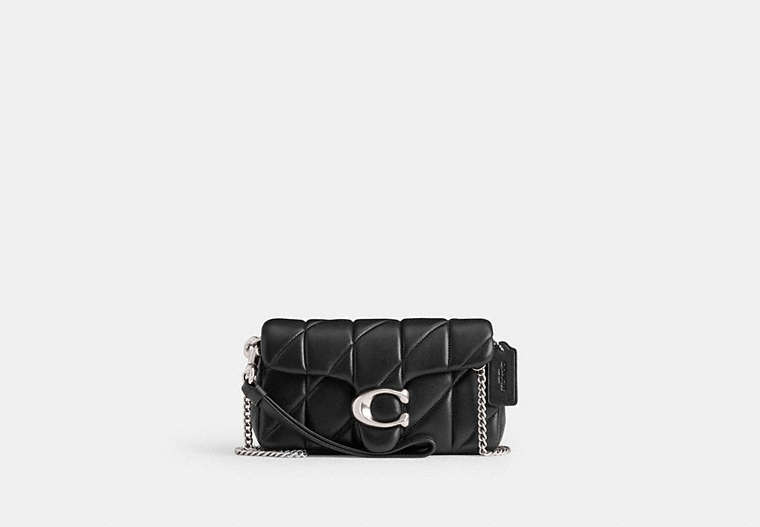 COACH®,TABBY CROSSBODY WRISTLET WITH PILLOW QUILTING,Nappa leather,Mini,Buy Now,Silver/Black,Front View