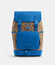 COACH®,TRACK BACKPACK IN COLORBLOCK SIGNATURE CANVAS,pvc,X-Large,1 J/Khaki/Bright Blue,Front View
