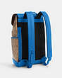 COACH®,TRACK BACKPACK IN COLORBLOCK SIGNATURE CANVAS,pvc,X-Large,1 J/Khaki/Bright Blue,Angle View