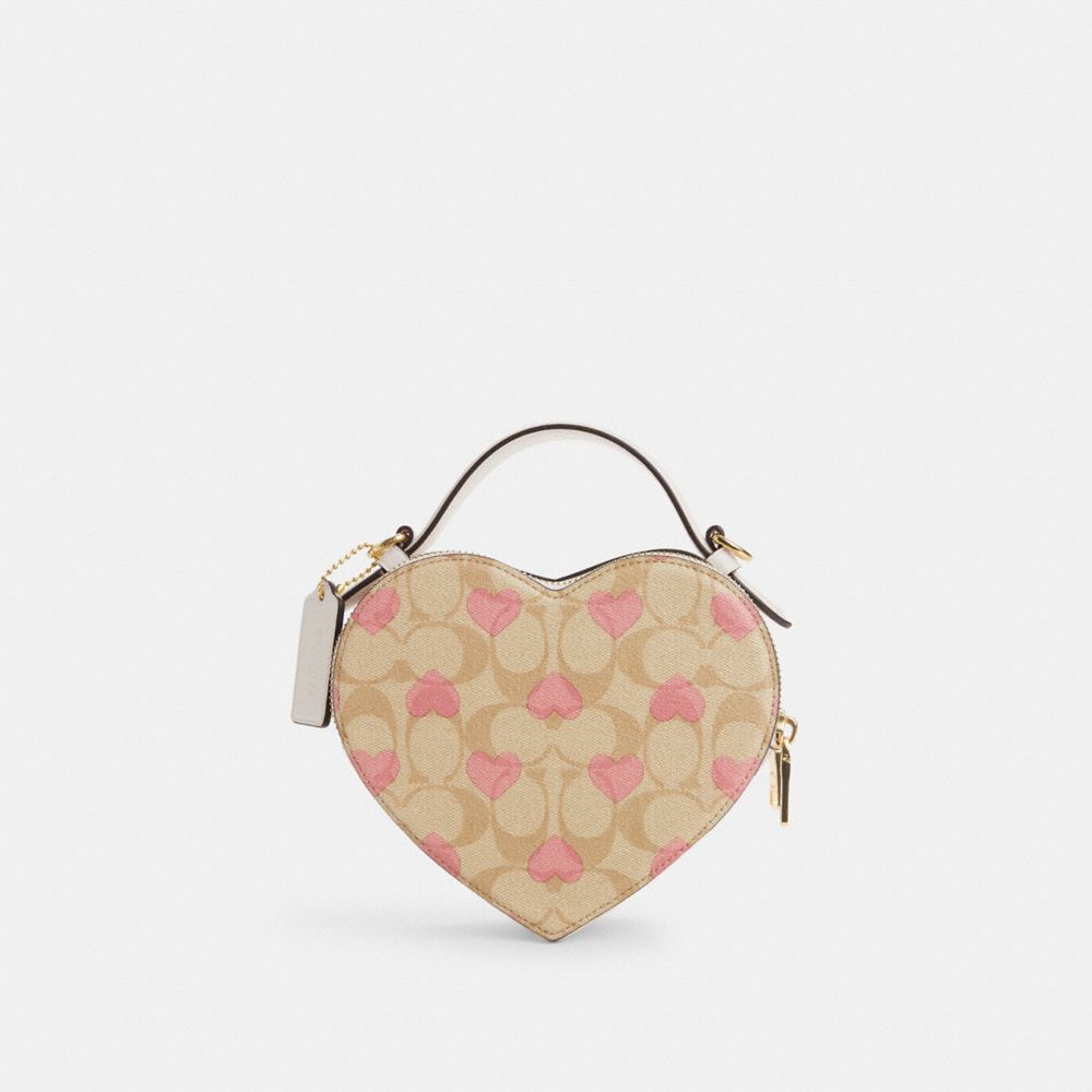 COACH®,HEART CROSSBODY IN SIGNATURE CANVAS WITH HEART PRINT,Signature Canvas,Small,Gold/Light Khaki Chalk Multi,Back View