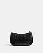 COACH®,SWINGER BAG 20,croc embossed leather,Small,Silver/Black,Back View