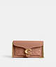 COACH®,TABBY CHAIN CLUTCH IN SIGNATURE LEATHER,Patent Leather,Mini,Brass/Cappuccino,Front View