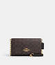 COACH®,FLAP CLUTCH CROSSBODY IN SIGNATURE CANVAS,Coated Canvas,Mini,Gold/Brown Black,Front View