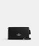 COACH®,FLAP CLUTCH CROSSBODY,Leather,Mini,Silver/Black,Front View