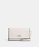 COACH®,FLAP CLUTCH CROSSBODY,Leather,Mini,Silver/Chalk,Front View