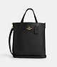 COACH®,SMALL THEA TOTE,Leather,Medium,Gold/Black,Front View