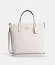 COACH®,SMALL THEA TOTE,Leather,Medium,Silver/Chalk,Front View