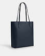 COACH®,THEA TOTE,Leather,Large,Silver/Denim,Angle View