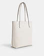 COACH®,THEA TOTE,Leather,Large,Silver/Chalk,Angle View