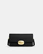 COACH®,ELIZA SMALL FLAP CROSSBODY,Leather,Mini,Gold/Black,Front View